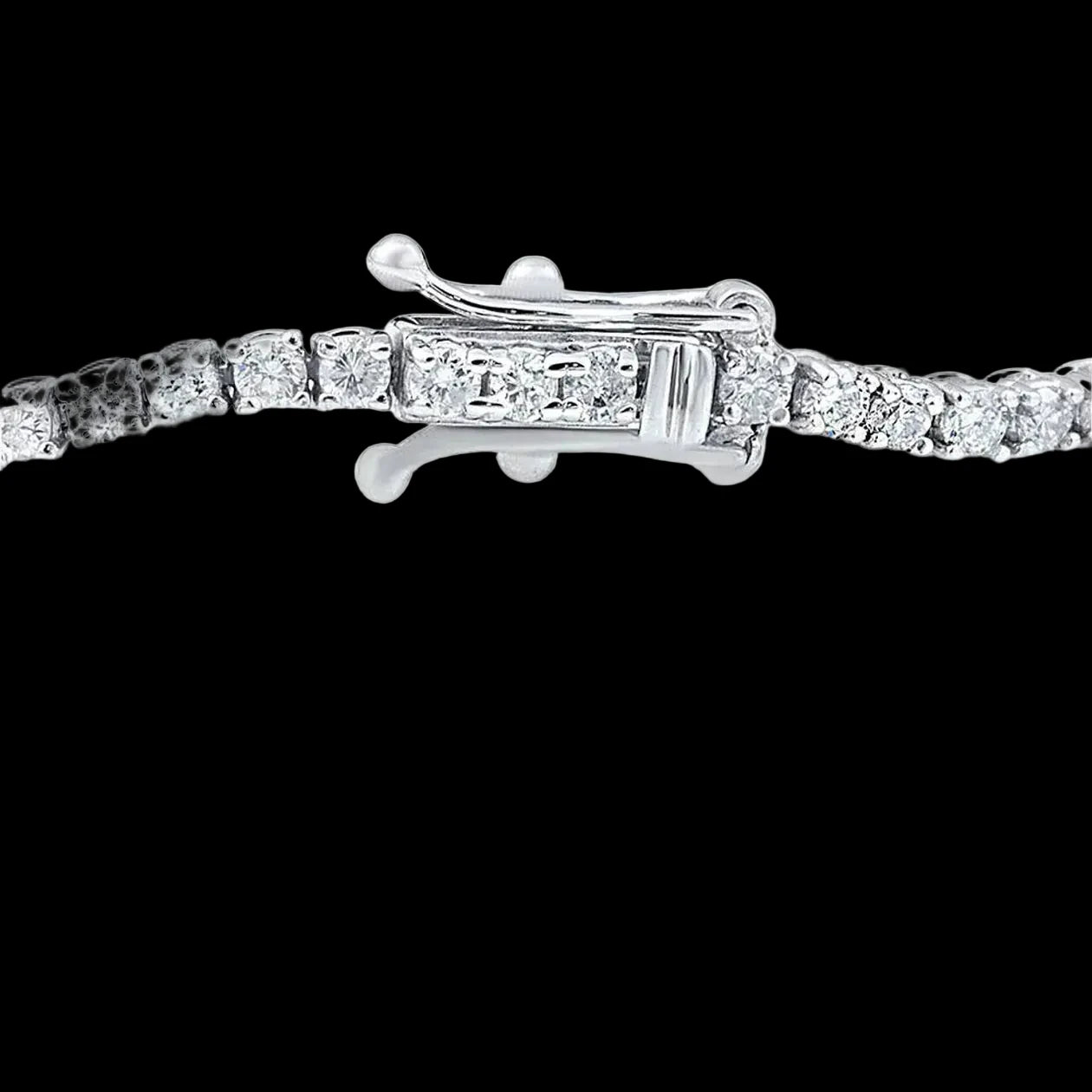 14K White Gold 4 Prong Round CVD Lab Diamond Tennis Bracelet - 1.00 Cts