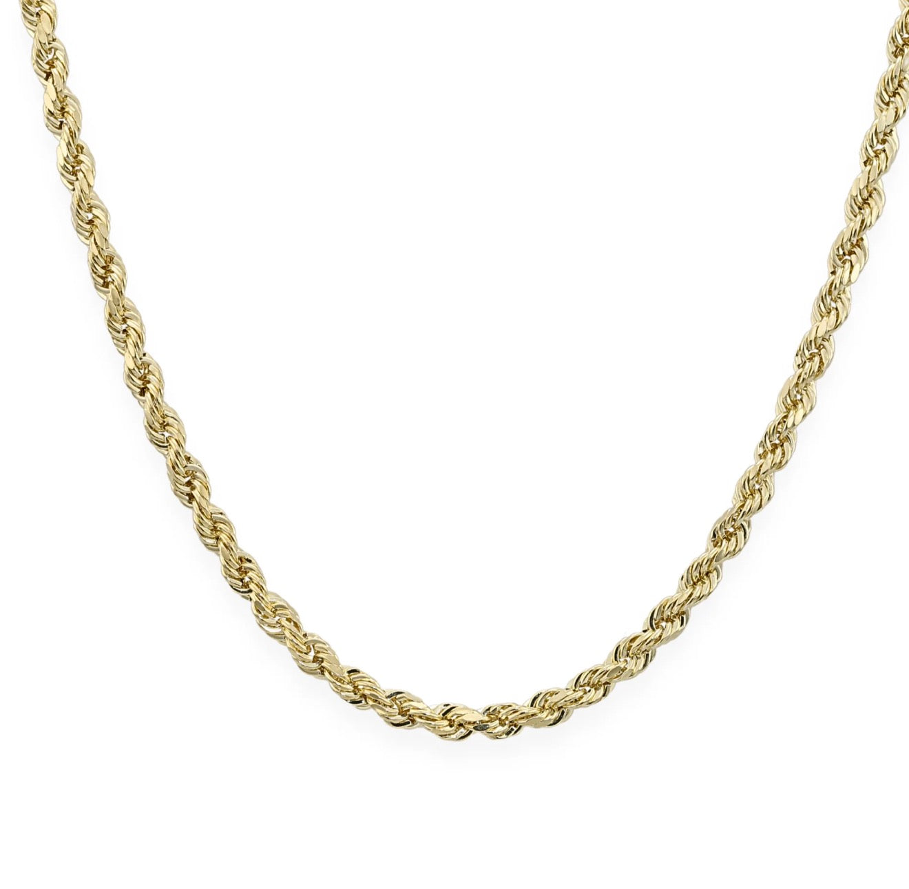 10K Yellow Gold Rope 4MM width length  22”