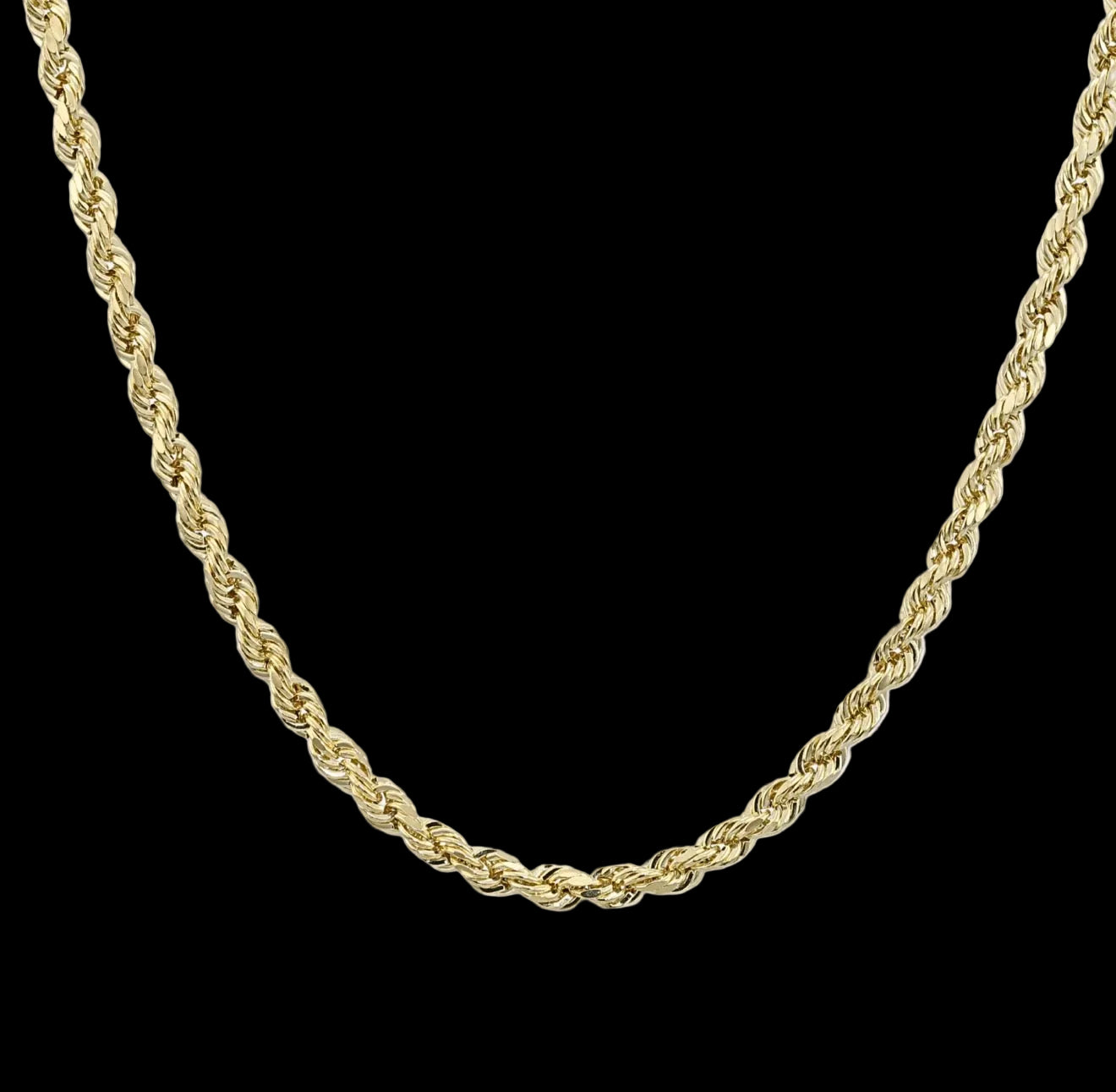 10K Yellow Gold Rope 4MM width length  22”