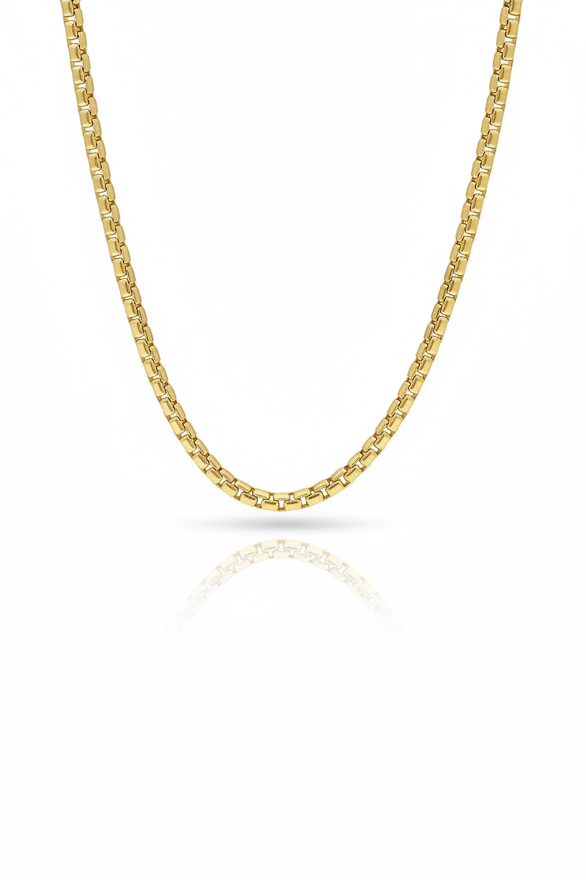 ROYAL CHAIN : 10K Gold 3.6mm width Solid Round Box Chain 37.08 Grams 24”Length