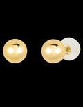14k Yellow Gold Ball Stud Earrings with Gold Silicone Backing 8mm