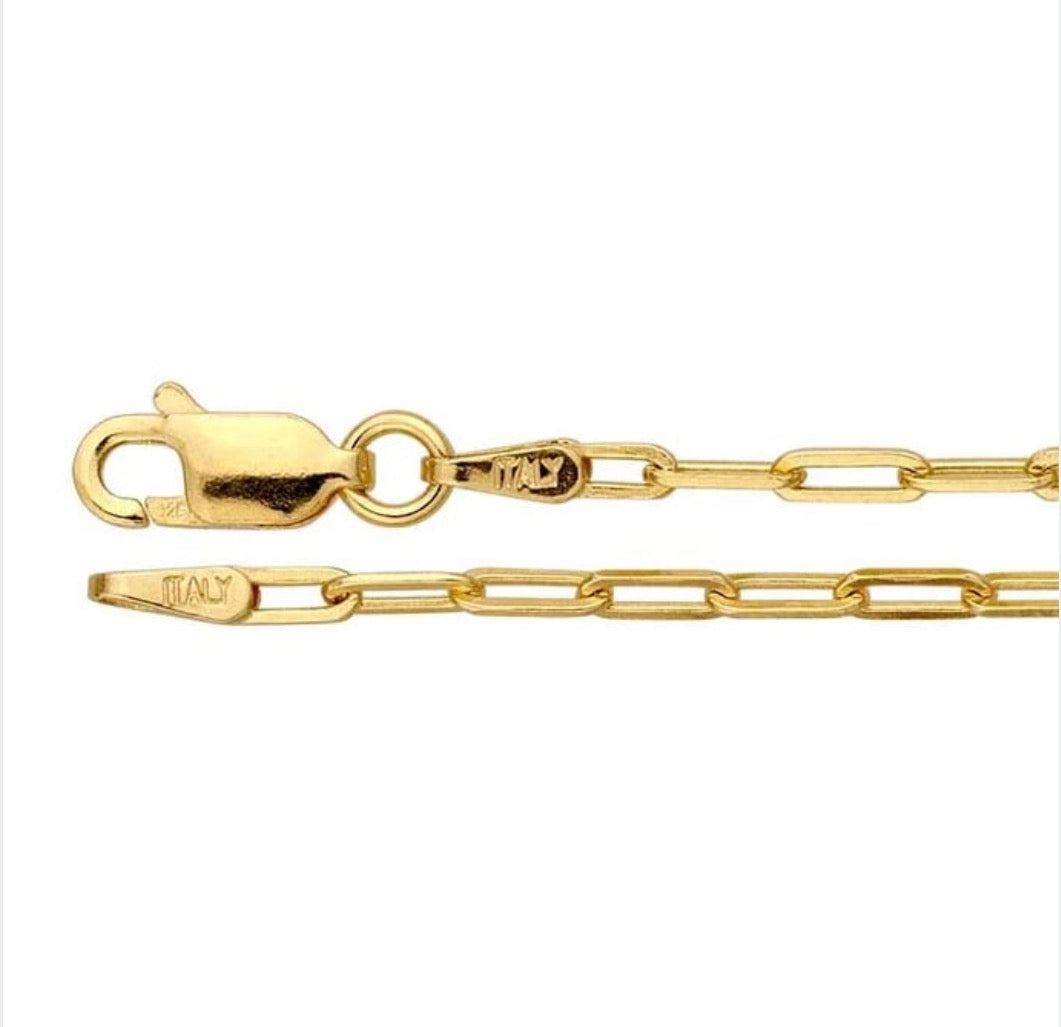 14K Yellow Gold 1.9mm Flat Oval Cable Chain 20”