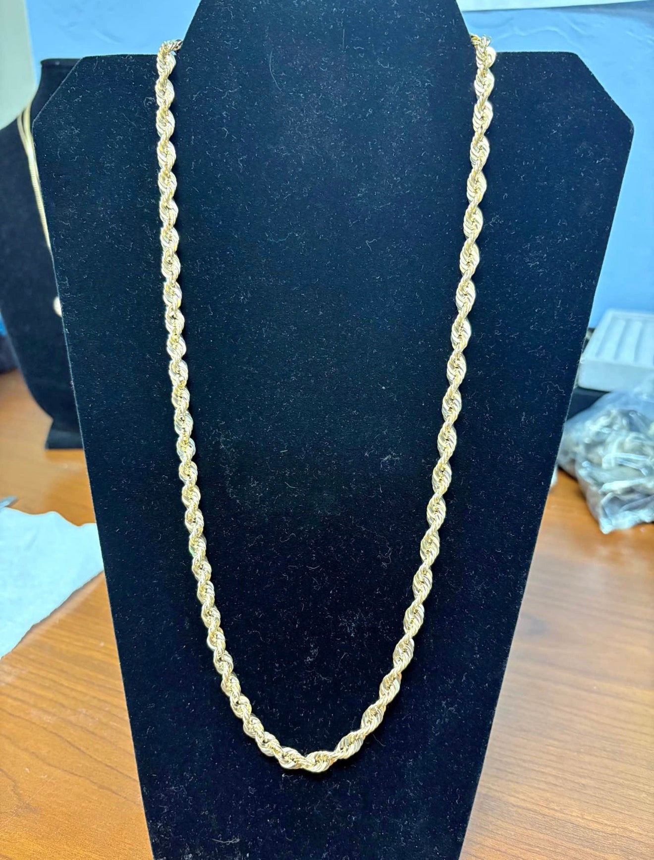14K Twisted Gold Rope Chain 6.5mm 26” 25.85 Grams (used-like New)