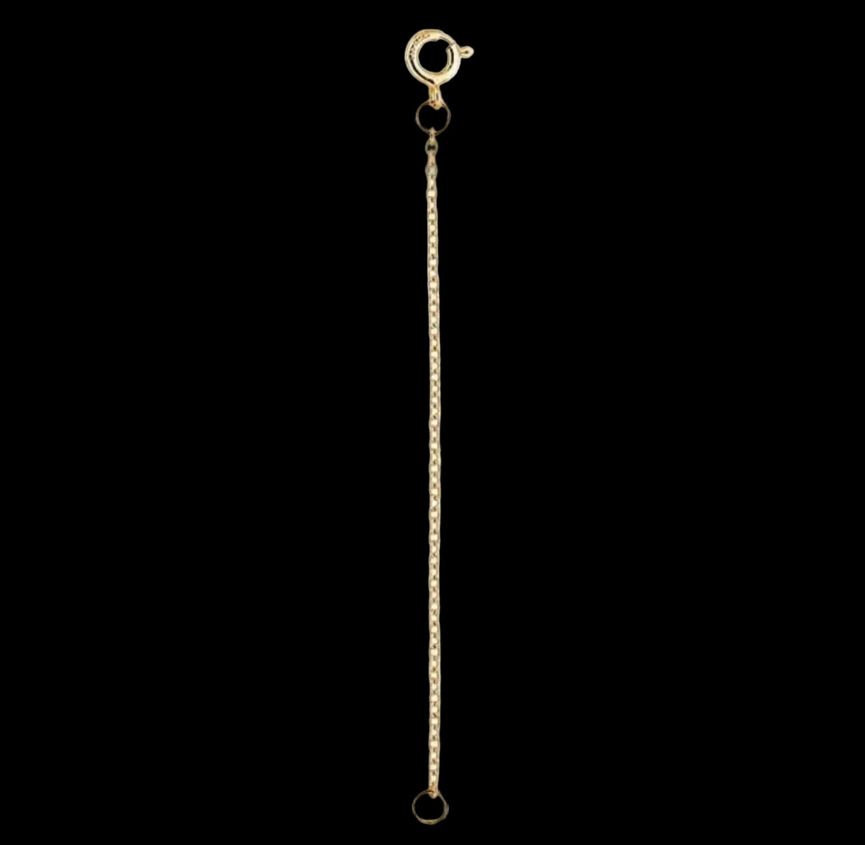 14k Solid Yellow Gold 1mm Cable Chain Extender Necklace 2.5 Inches 0.175g !