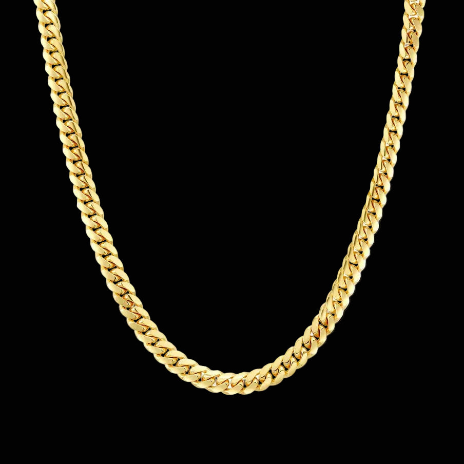 14K Solid Yellow Gold Miami Cuban Link Chain 7 MM 87.1 Grams